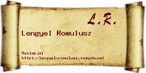 Lengyel Romulusz névjegykártya